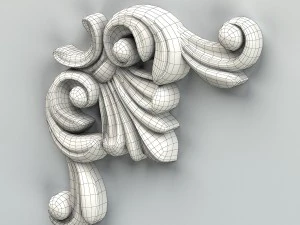 carved decor corner 003 3D Model
