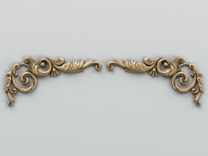 carved decor corner 004 Model 3D