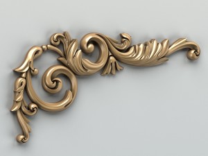 carved decor corner 004 Model 3D