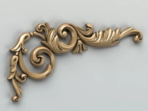 carved decor corner 004 3D Model