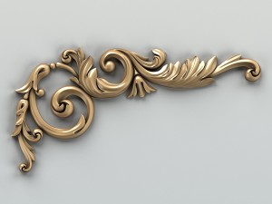 carved decor corner 004 Model 3D