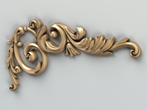 carved decor corner 004 Model 3D