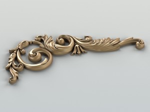 carved decor corner 004 Model 3D