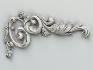 carved decor corner 004 Model 3D