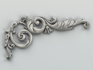 carved decor corner 004 Model 3D