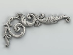 carved decor corner 004 3D Model