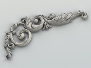 carved decor corner 004 Model 3D