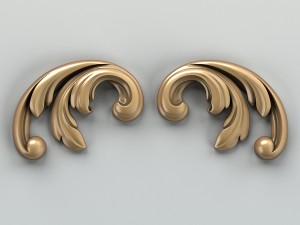 carved decor corner 005 Model 3D