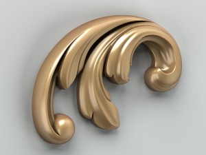 carved decor corner 005 Model 3D
