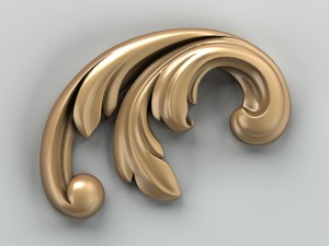 carved decor corner 005 Model 3D