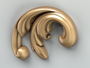 carved decor corner 005 Model 3D