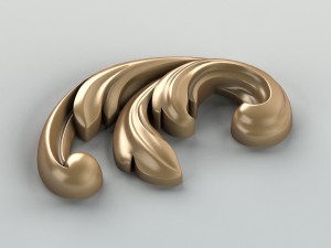 carved decor corner 005 Model 3D