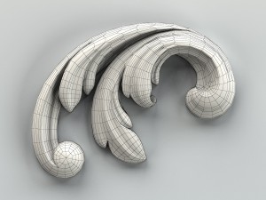 carved decor corner 005 Model 3D
