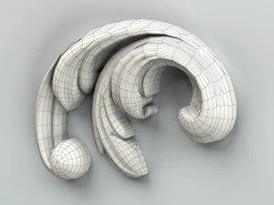 carved decor corner 005 3D Model