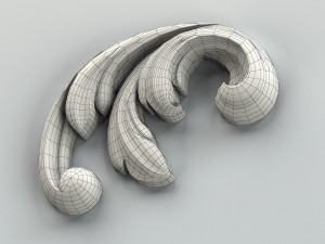 carved decor corner 005 Model 3D