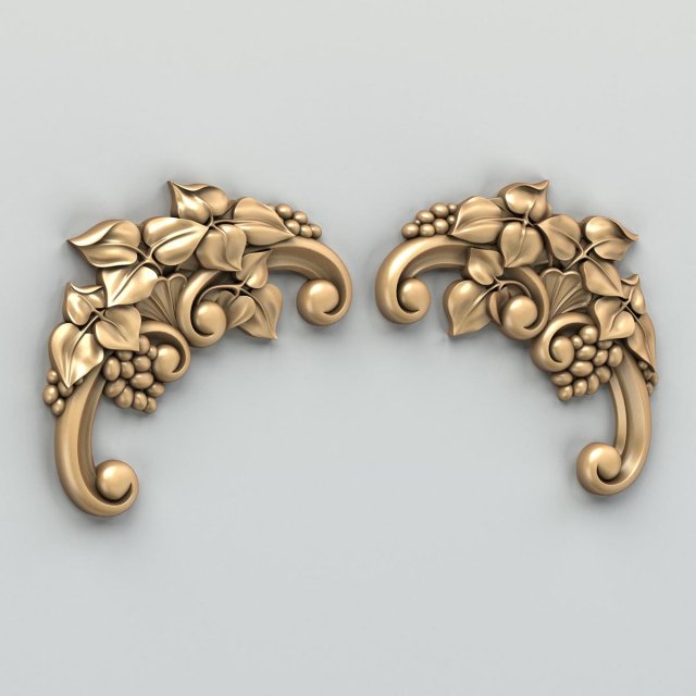 carved decor corner 006 3D 模型 .c4d .max .obj .3ds .fbx .stl .blend