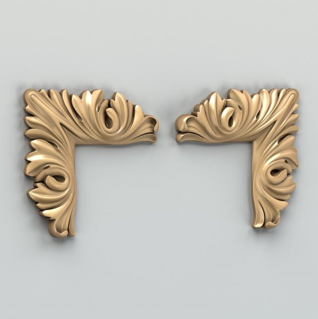 carved decor corner 008 3D 모델 .c4d .max .obj .3ds .fbx .stl .blend 