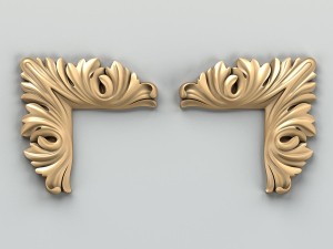 carved decor corner 008 3D 모델
