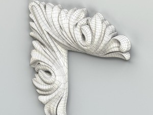 carved decor corner 008 3D 모델