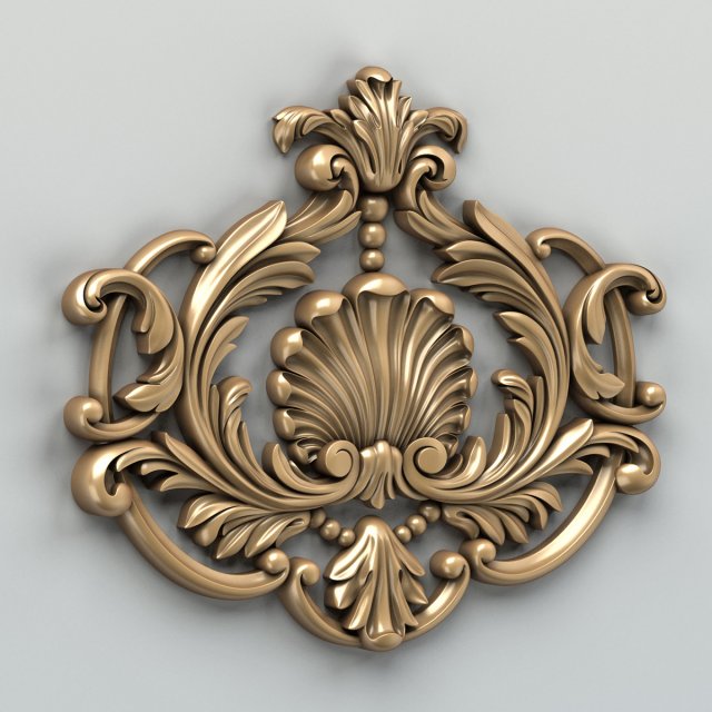 carved decor central 001 3D Model .c4d .max .obj .3ds .fbx .stl .blend 