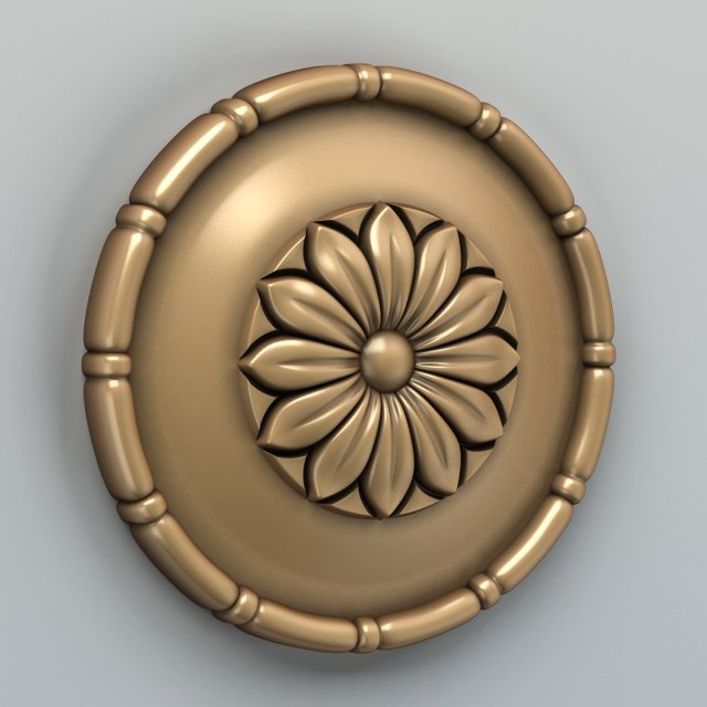 round rosette 001 3D Model .c4d .max .obj .3ds .fbx .stl .blend 