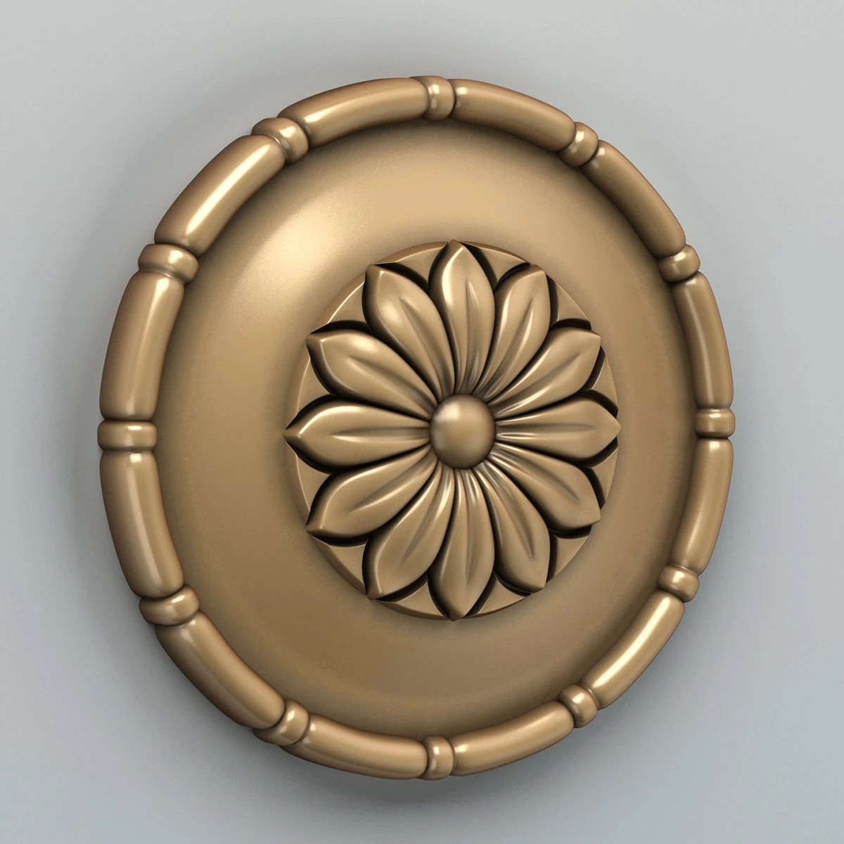 round rosette 001 3D Model .c4d .max .obj .3ds .fbx .stl .blend