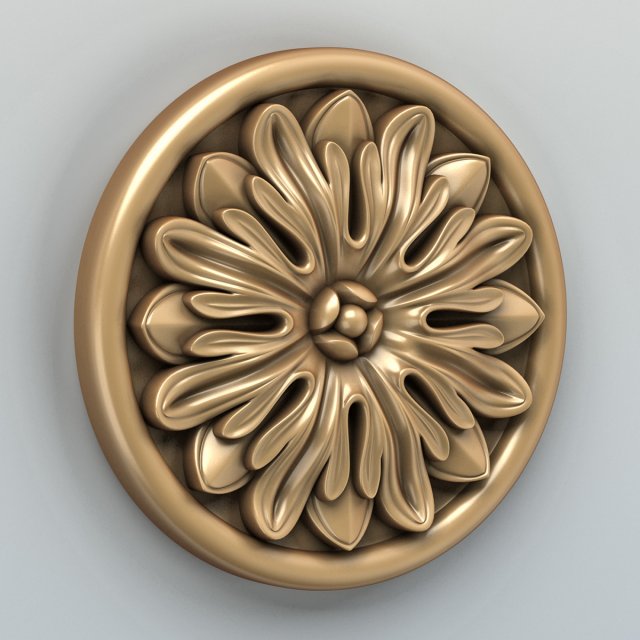 round rosette 004 3D 모델 .c4d .max .obj .3ds .fbx .stl .blend 