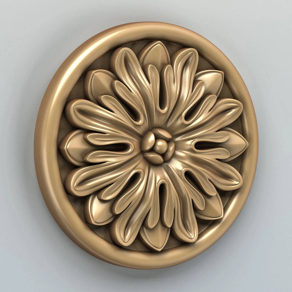 round rosette 004 3D Model .c4d .max .obj .3ds .fbx .stl .blend 