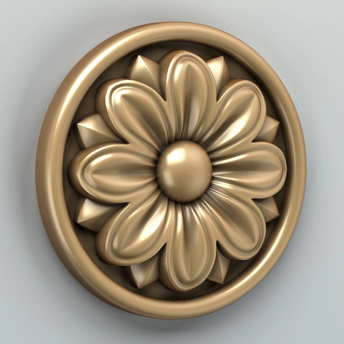 round rosette 005 3D Model .c4d .max .obj .3ds .fbx .stl .blend