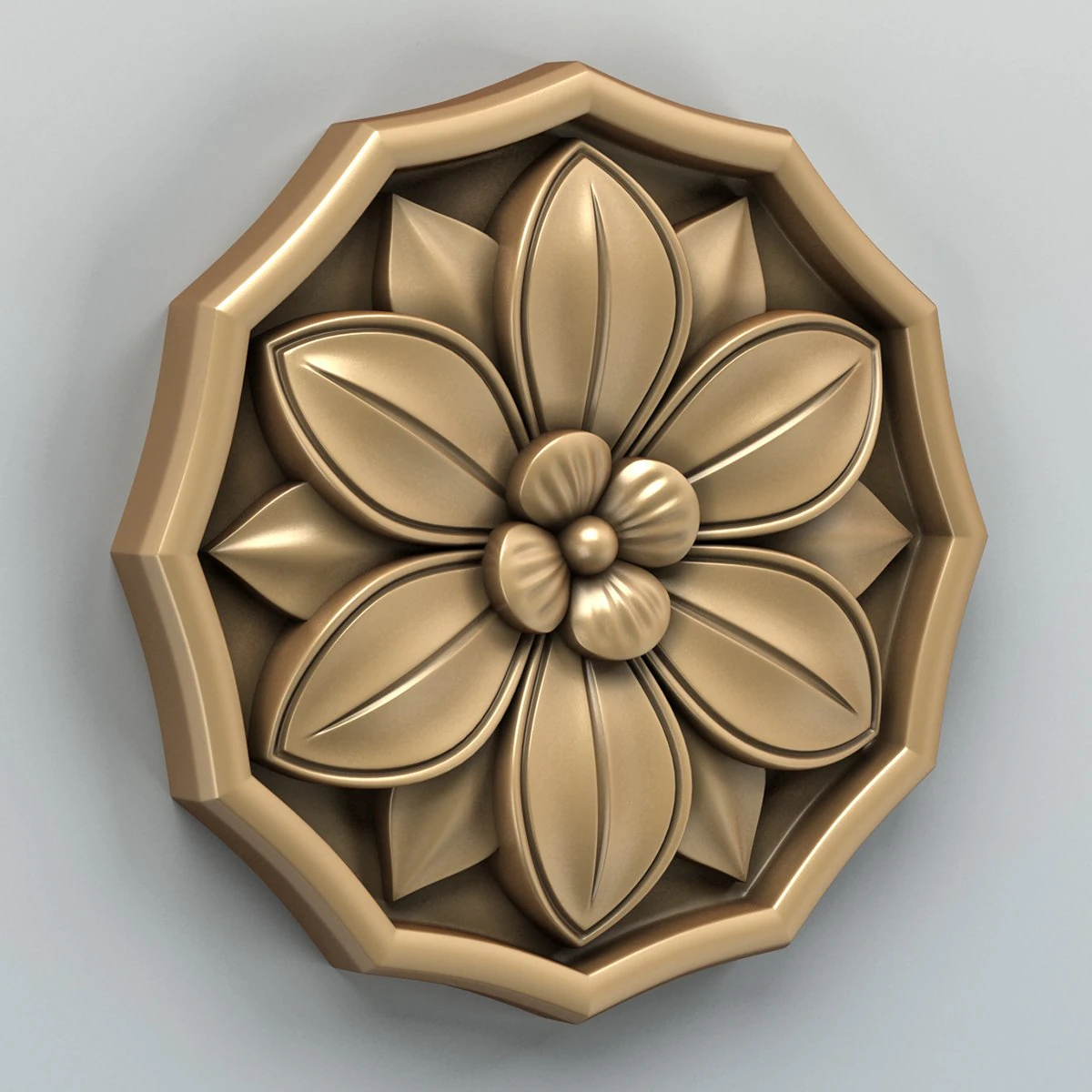 round rosette 006 3D Model .c4d .max .obj .3ds .fbx .stl .blend