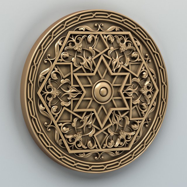 round rosette 009 3D 模型 .c4d .max .obj .3ds .fbx .stl .blend 