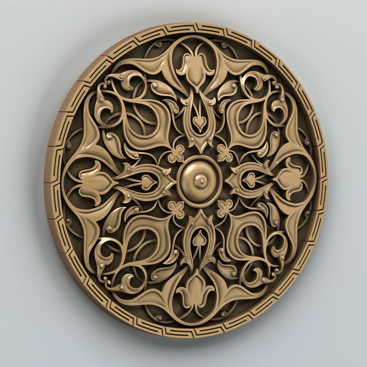 round rosette 010 3D Model .c4d .max .obj .3ds .fbx .stl .blend
