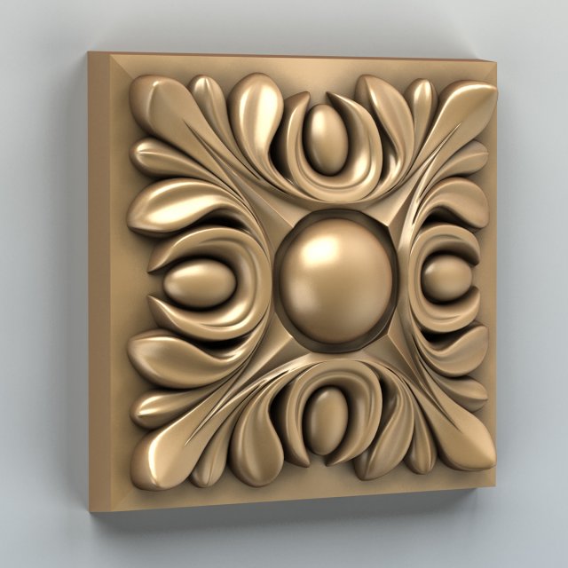 square rosette 001 Model 3D .c4d .max .obj .3ds .fbx .stl .blend 