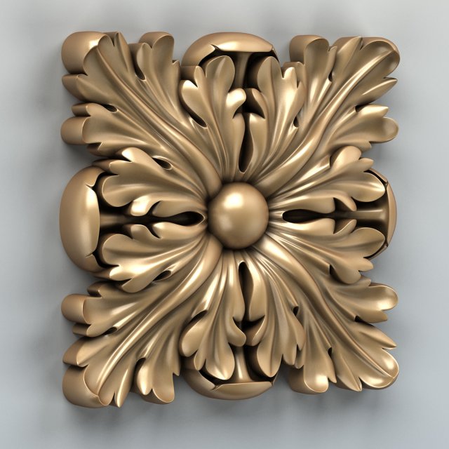 square rosette 001a 3D Model .c4d .max .obj .3ds .fbx .stl .blend 
