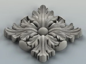 square rosette 001a 3D Model