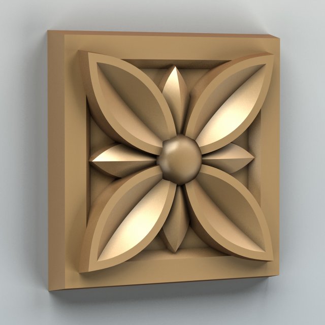 square rosette 002 3D Модель .c4d .max .obj .3ds .fbx .stl .blend 