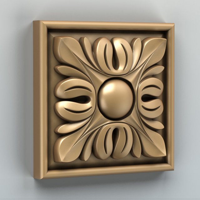 square rosette 003 Model 3D .c4d .max .obj .3ds .fbx .stl .blend 