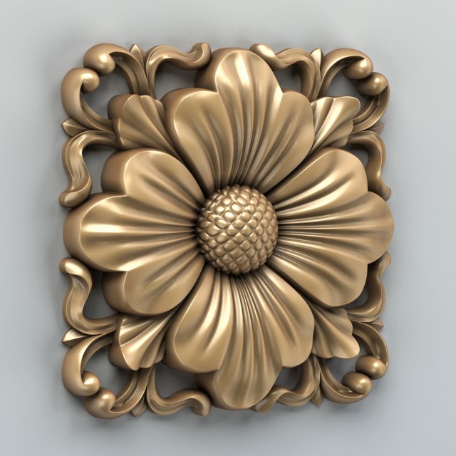 square rosette 005 3D Model .c4d .max .obj .3ds .fbx .stl .blend 