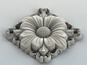 square rosette 005 3D Model