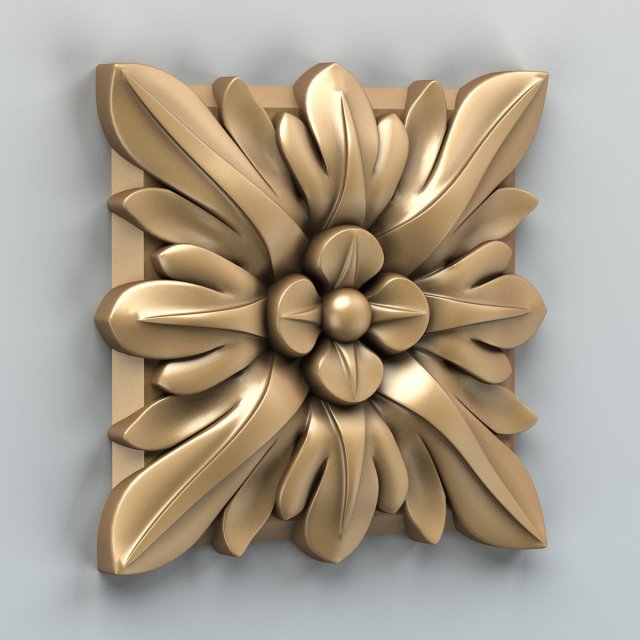 square rosette 006 Model 3D .c4d .max .obj .3ds .fbx .stl .blend 