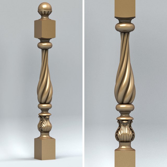 newel post 002 3D Model .c4d .max .obj .3ds .fbx .stl .blend 