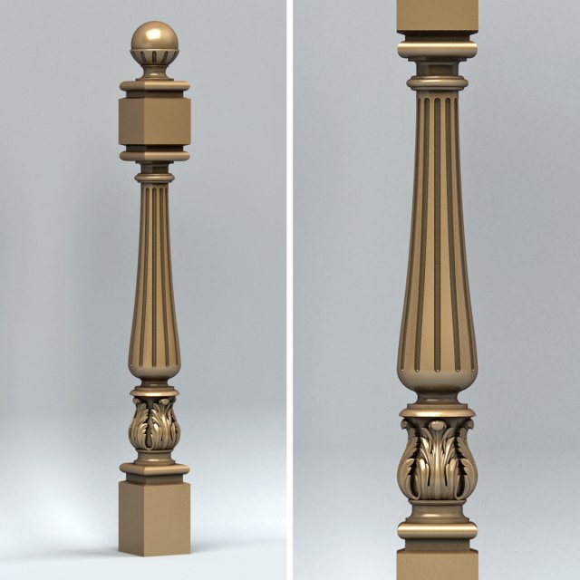 newel post 003 3D 模型 .c4d .max .obj .3ds .fbx .stl .blend