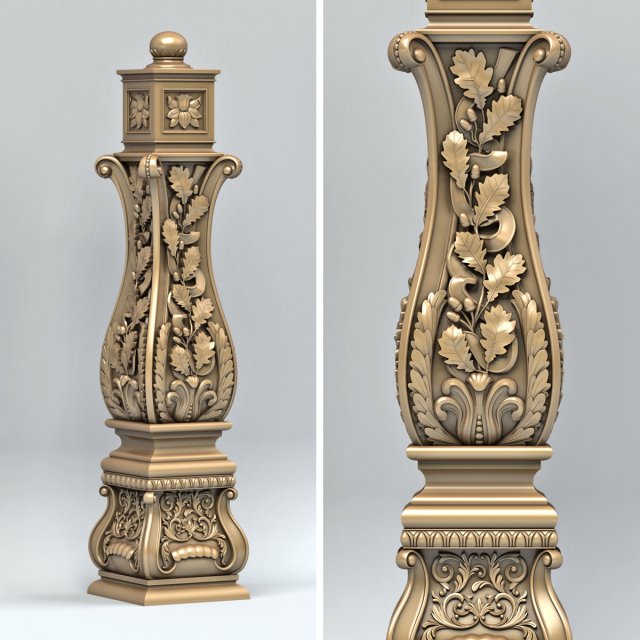 newel post 004 Modelo 3D .c4d .max .obj .3ds .fbx .stl .blend 