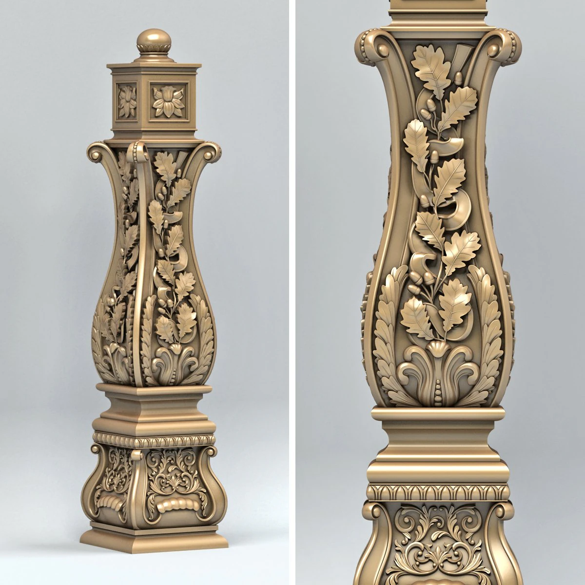 newel post 004 3D Model .c4d .max .obj .3ds .fbx .stl .blend 