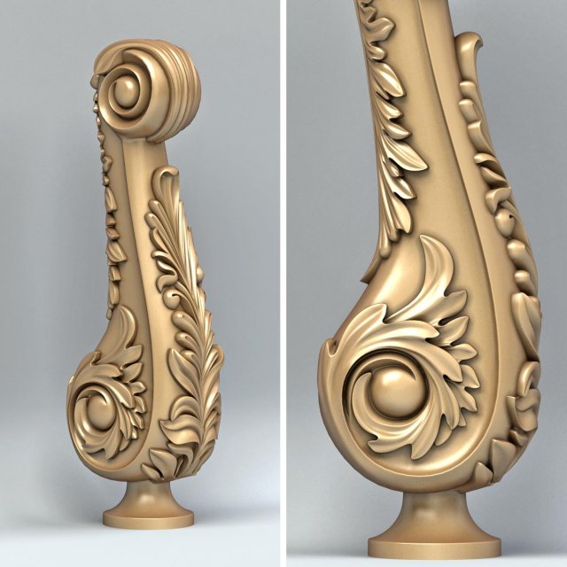 newel post 005 3D Model .c4d .max .obj .3ds .fbx .stl .blend 