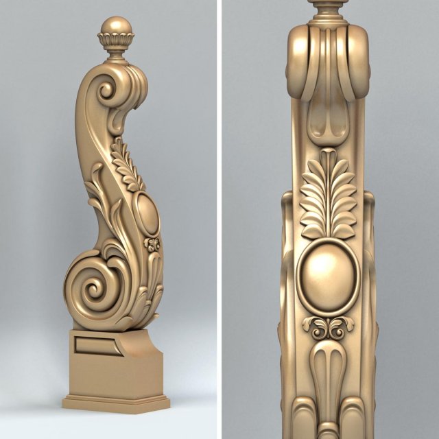 newel post 007 3D Model .c4d .max .obj .3ds .fbx .stl .blend 