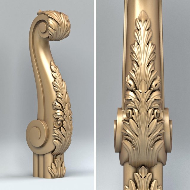 newel post 008 3D Model .c4d .max .obj .3ds .fbx .stl .blend 