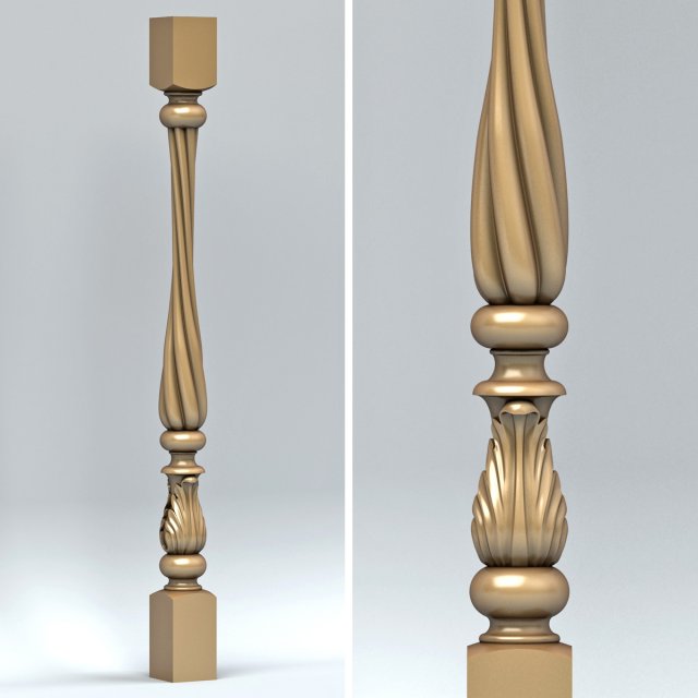baluster 002 Model 3D .c4d .max .obj .3ds .fbx .stl .blend 