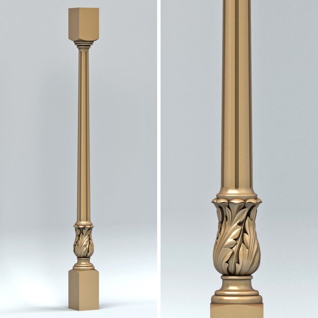baluster 003 3D Model .c4d .max .obj .3ds .fbx .stl .blend 