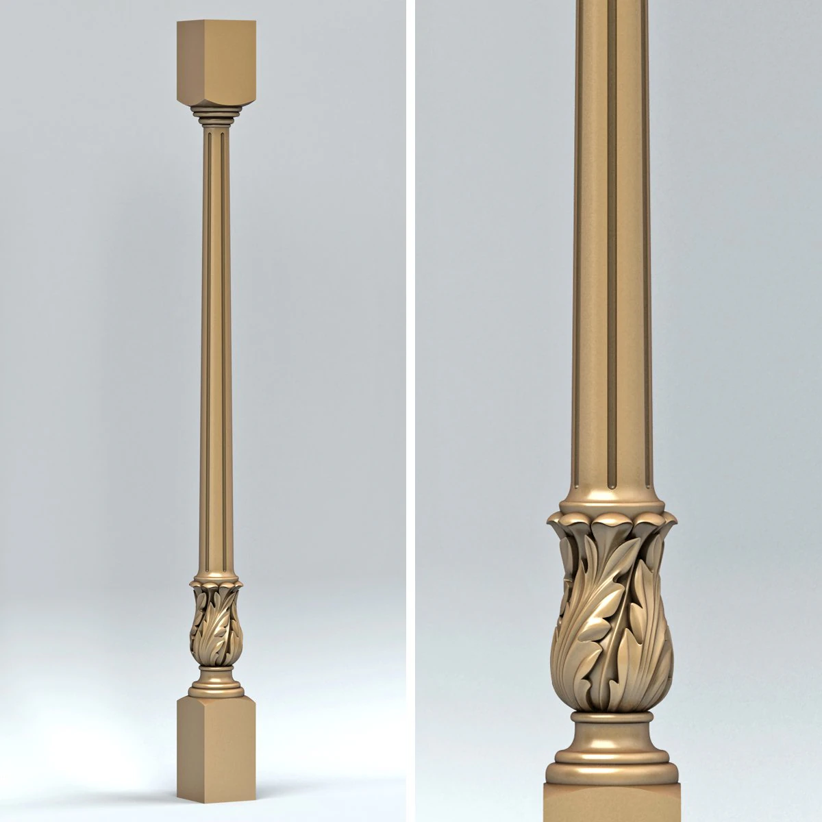 baluster 003 3D Model .c4d .max .obj .3ds .fbx .stl .blend 